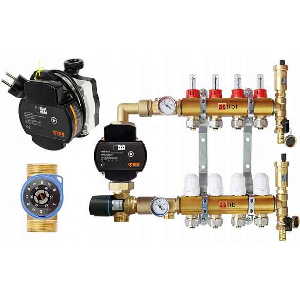 Rozdělovač 13 Podlahového Vytápění Pro Podlahovou Elektronickou Pumpu Pwm