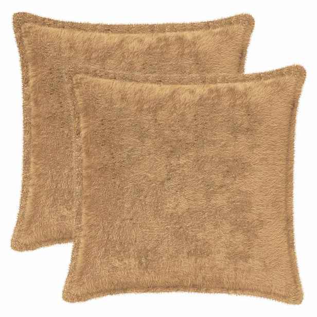 vidaXL Povlak na polštář 2 ks HOUTEN Taupe 35 x 35 cm Umělá králičí