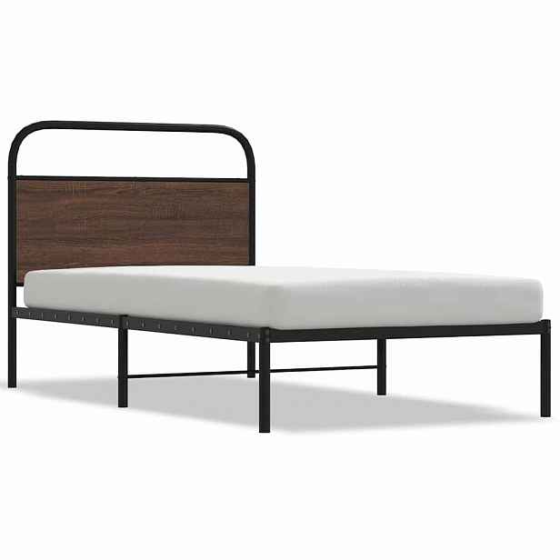 vidaXL Rám postele bez matrace 90x190 cm hnědý dub kompozitní dřevo