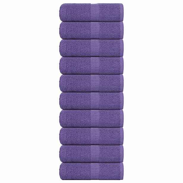 vidaXL Ručníky pro hosty FROGN 10 ks fialové 30x50 cm 360 g/m²