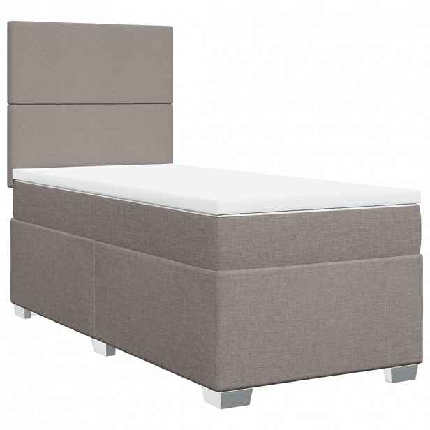 vidaXL Box spring postel s matrací taupe 90x190 cm textil
