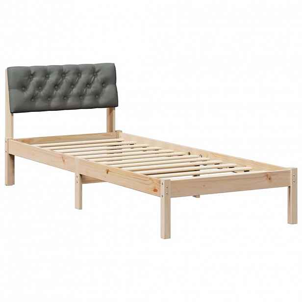 vidaXL Rám postele s čelo hnědá a tmavě šedá 80 x 200 cm