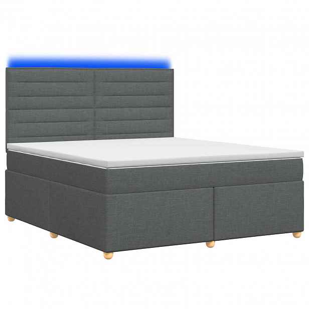 vidaXL Postel boxspring s matrací Tmavě šedá 160 x 200 cm Textil