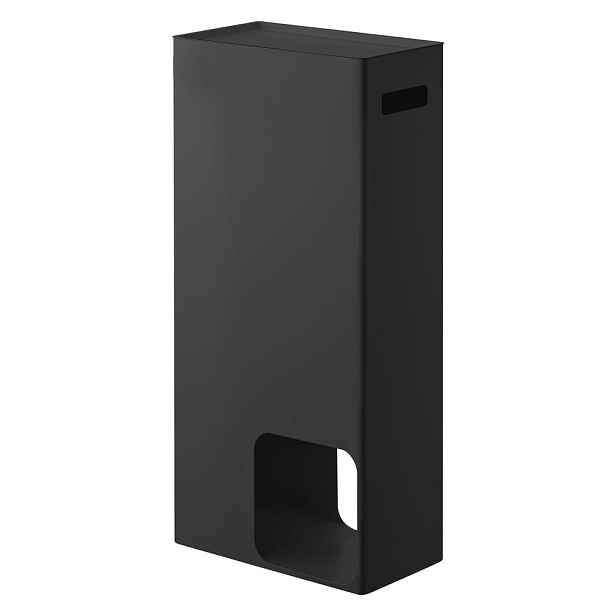 Černý kovový zásobník na toaletní papír Yamazaki Tower