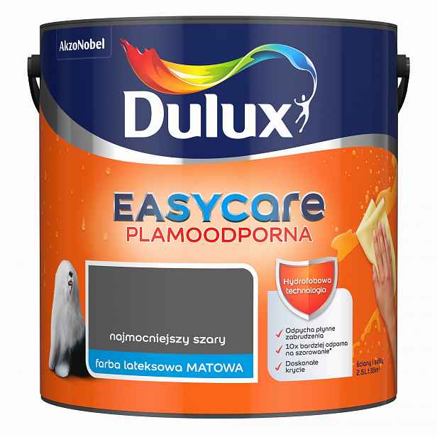 Dulux EasyCare barva Nejsilnější šedá matná 2,5L