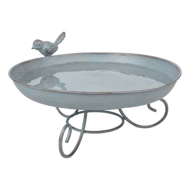Esschert Design Stojací ptačí pítko METY 21,5 cm šedé