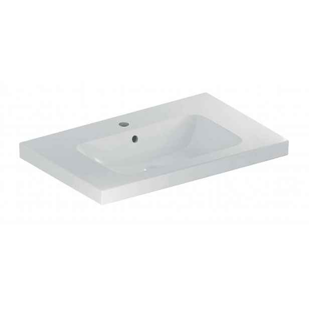 Geberit iCon - Umyvadlo 90x48x16 cm, s přepadem, s otvorem pro baterii, bílá 501.840.00.1