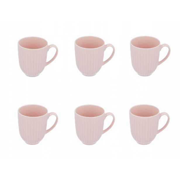 Lubiana Daisy Sada 6 porcelánových hrnků růžová 350 ml