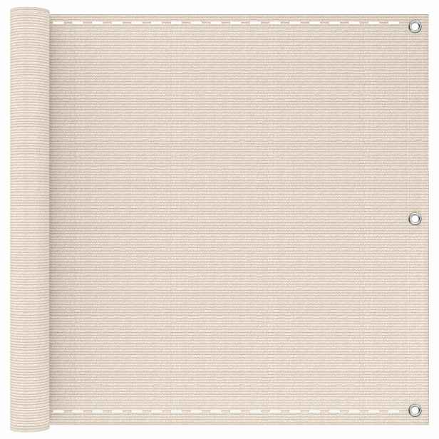 vidaXL Balkonová clona Krémová 75 x 700 cm HDPE a hliník