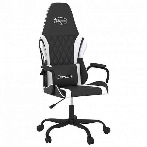 vidaXL Masážní herní židle černá a bílá umělá kůže
