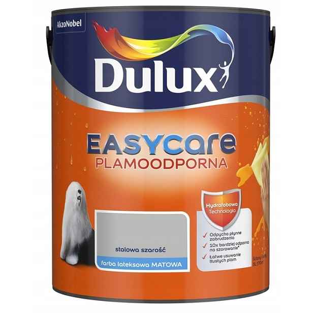 Dulux Easy Care Barva Odolná Proti Skvrnám, Ocelová, Šedá, 5 L