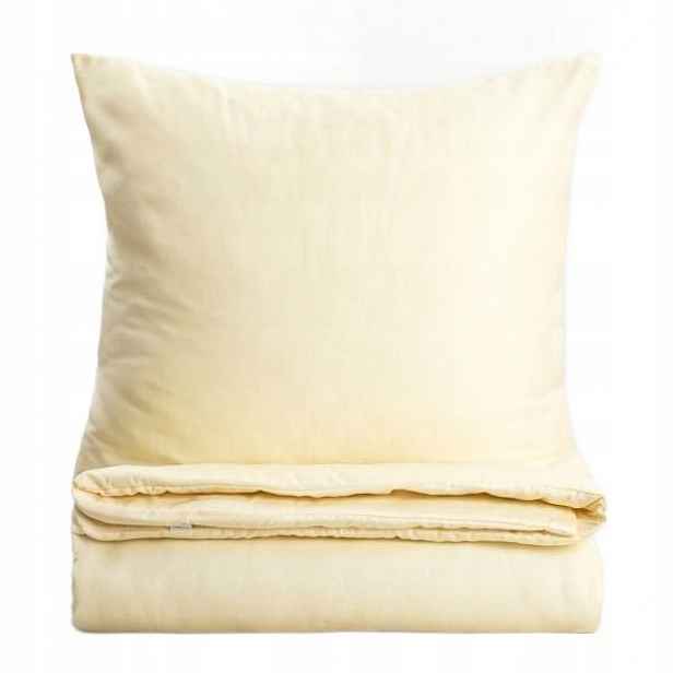 Sada povlečení 140x200 povlečení Avelia saténová hladká žlutá butter Homla