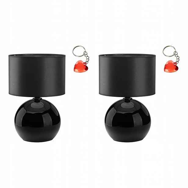 Tk Lighting Sada 2 x noční stolní lampa Palla Black 5080