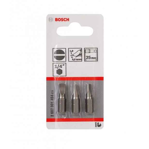 Bosch - Sada bitů S1,0x5,5, délka 25 mm, 3 ks 2607001464