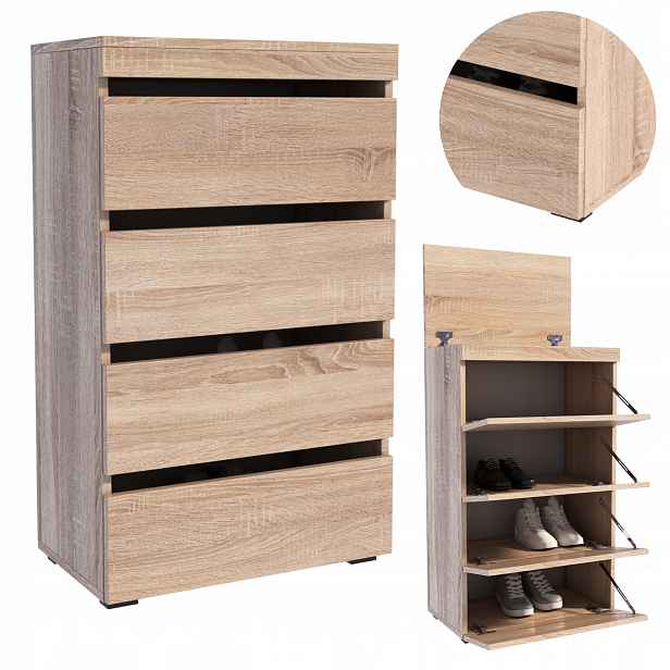 Botník Figaro sonoma 60 cm regál obuv šatní skříň úložný prostor na klíče