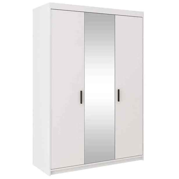 Casarredo Šatní skříň ELINA 3D bílá/zrcadlo