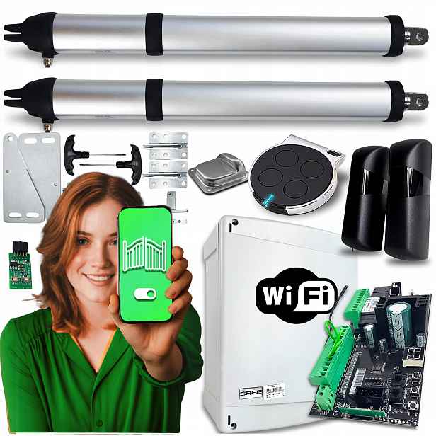 Pohon pro Dvoukřídlovou Bránu 8 m Wifi Pilot Fotobuňky Automat Na Bránu