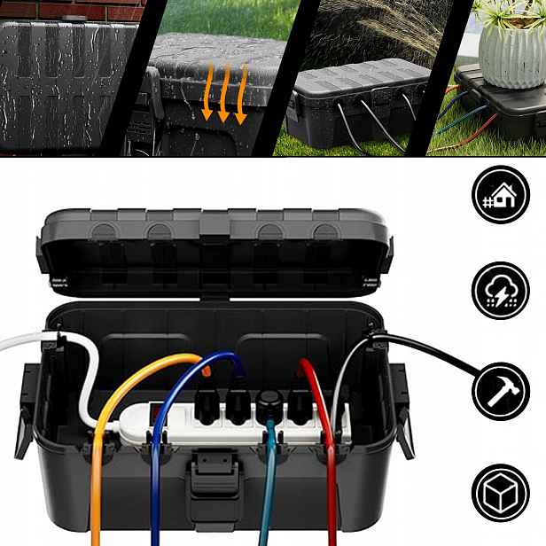 Elektrická skříňka, vodotěsné pouzdro na zásuvky, prodlužovací kabel IP54