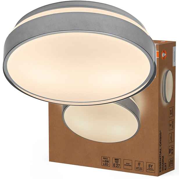 Stropní Svítidlo Led Panel Nástěnný Stropní Svítidlo Svítidlo 3x E27 Stříbrný Orbis Osram