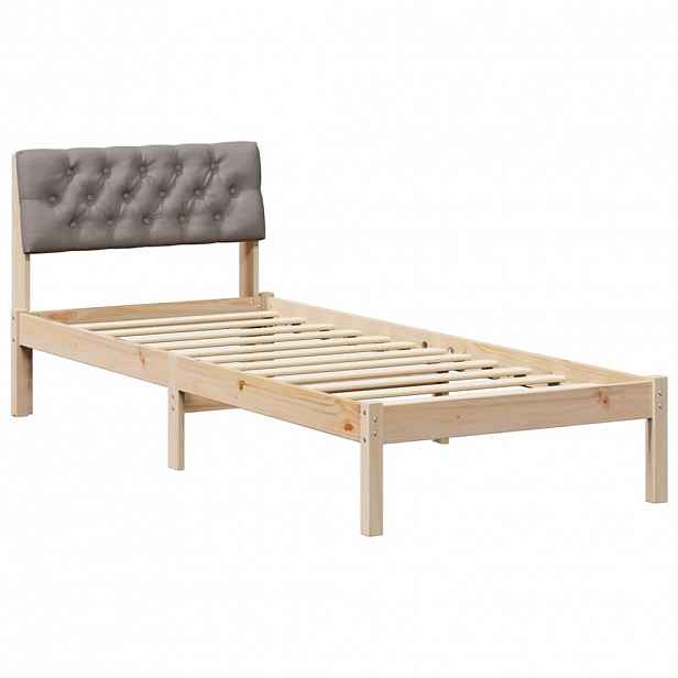 vidaXL Rám postele Hnědá a taupe 80 x 200 cm Masivní borovicové dřevo