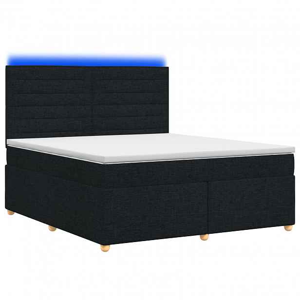 vidaXL Postel boxspring s matrací s čelo Černá 160 x 200 cm Textil