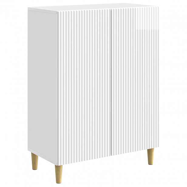 vidaXL Servírovací skříň Bílá s vysokým leskem 66 x 34,5 x 90 cm