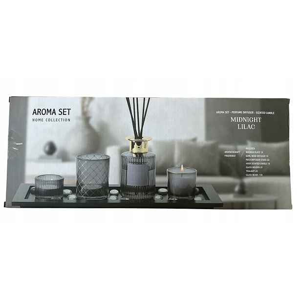 Aroma Set Street Light Difuzér Svíčka Kamínky Tácka Černá