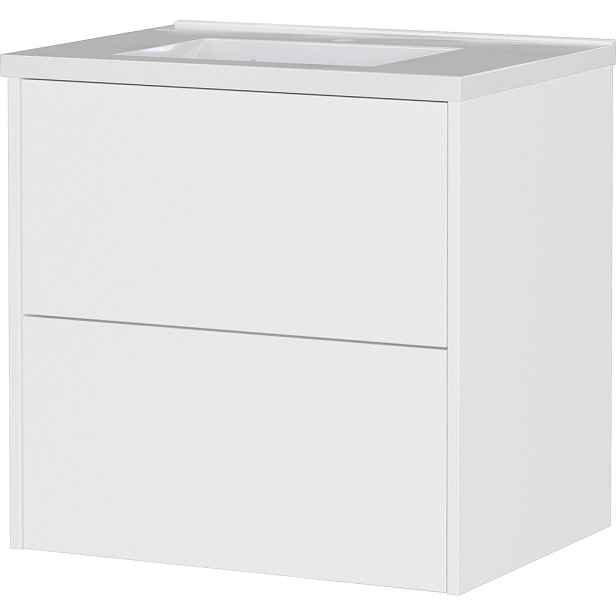 Bílá matná závěsná skříňka pod umyvadlo 61x61 cm Bodera – Germania