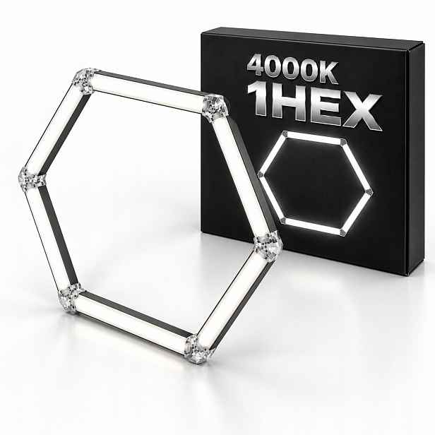 Černá stropní svítidlo Led 92x79 Cm garážový servis Hexagon 1 42W 4000K