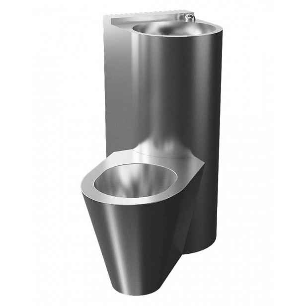 Sanela - WC s umyvadlem do rohu, WC na zemi vlevo SLWN 08LP