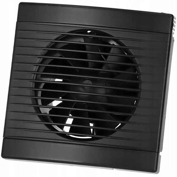 Stropní Nástěnný Ventilátor S Časovým Spínačem Časovač Černý Fi 125