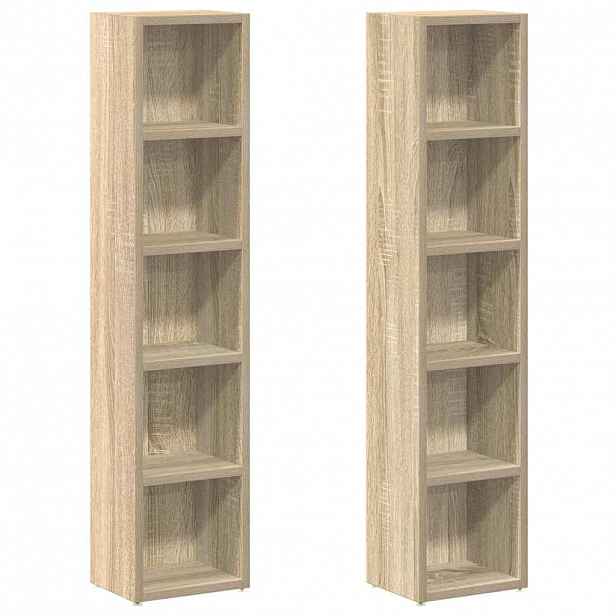 vidaXL Skříňky na CD 2 ks dub sonoma 21 x 16 x 93,5 cm dřevotříska