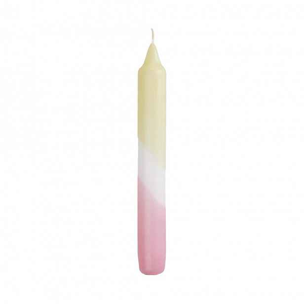 Butlers DIP-DYE Svíčka - sv.růžová/žlutá