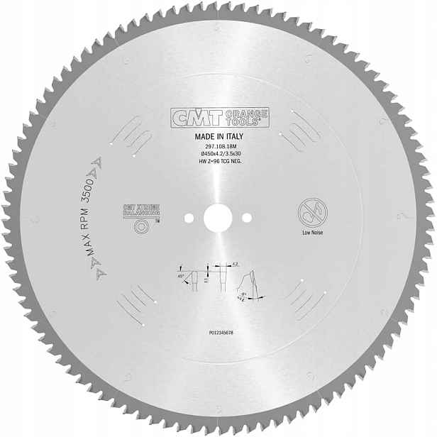 Cmt Pila Hm pro hliník Pvc 450x30x96Z/ -6° Neg