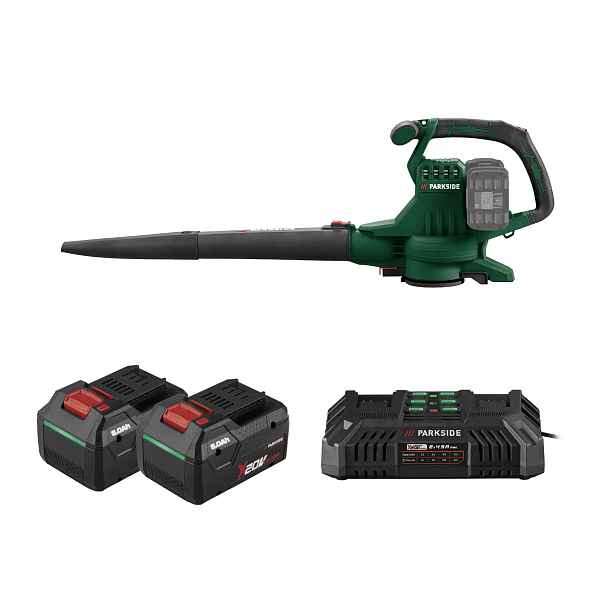 Parkside® Aku vysavač / foukač listí Plsa D3, 2x Smart 8 Ah