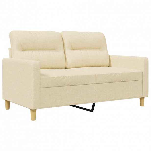 vidaXL 2místná pohovka krémová 120 cm textil
