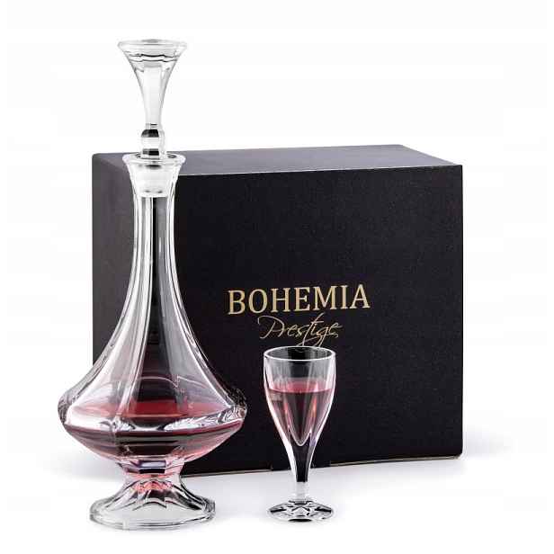 Bohemia Prestige Queen Křišťálový set na likér Karafa 6 kelímků