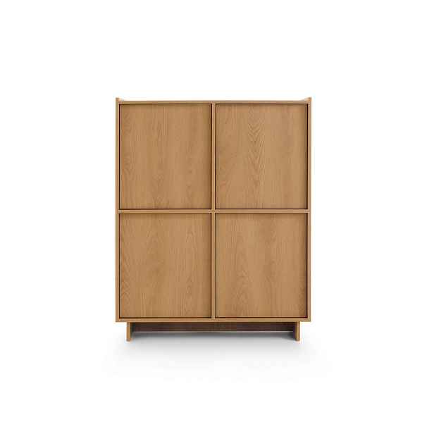 MASSENO KOMODA ZENITH, 98/124/39 cm se zásuvkami a 4 dvířky, hnědá