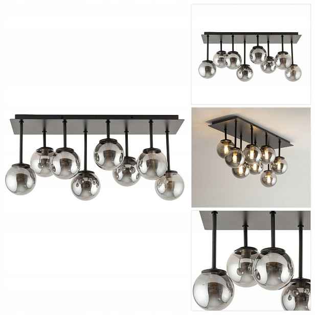 Stropní svítidlo šedá Tulia moderní 8 bodů v obývacím pokoji Sigma Lighting