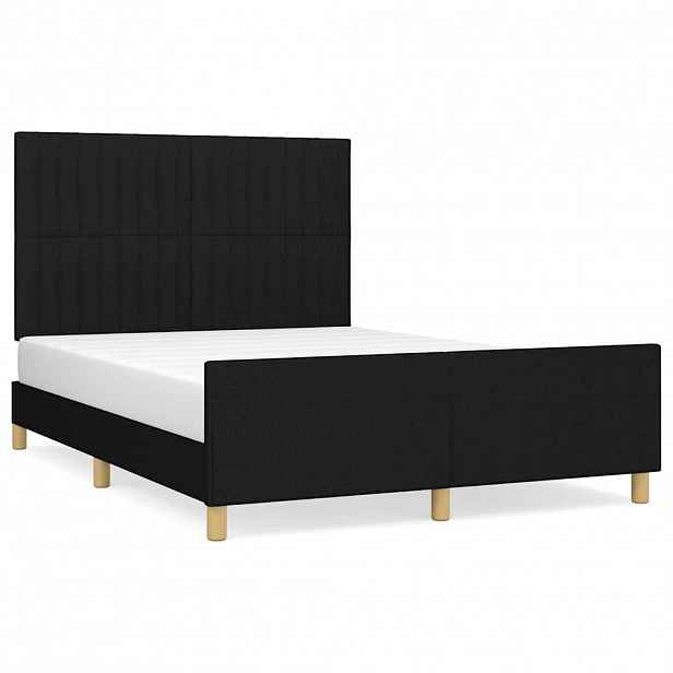 vidaXL Rám postele bez matrace černý 140 x 200 cm textil