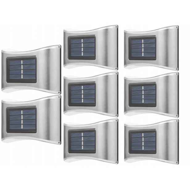 8 x Dekorativní Zahradní Lampa Solární Led Nástěnné Svítidlo Senzor Soumraku