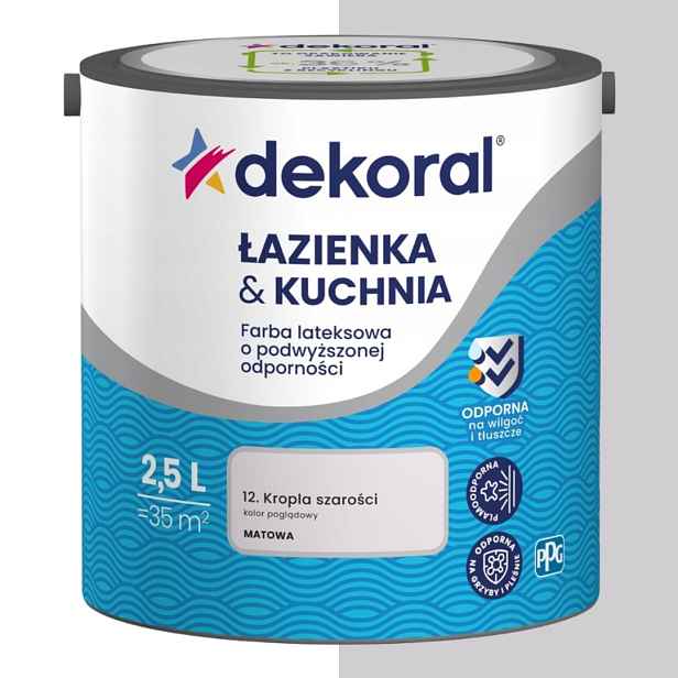 Dekoral Barva Koupelna & Kuchyň 2,5L Kapka Šedi