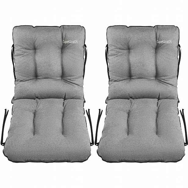 Polštář na židli 48x48x48 šedý len set 2ks