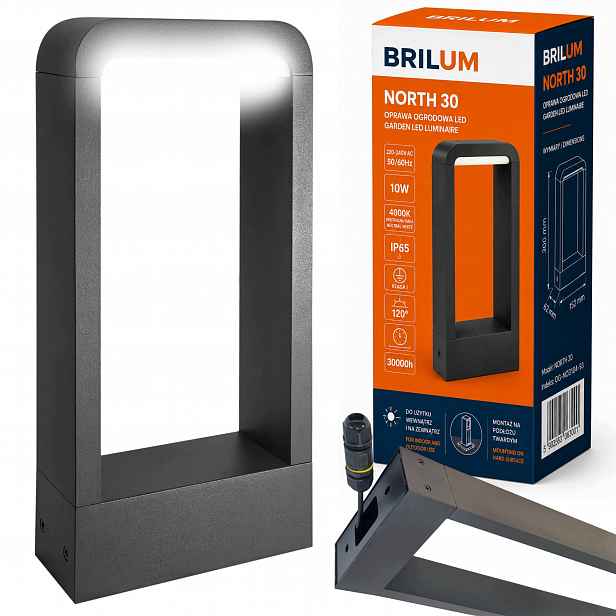 Zahradní lampa 30 cm 10 W 500 lm IP65 Stojící zahradní sloupek Stojící sever 30