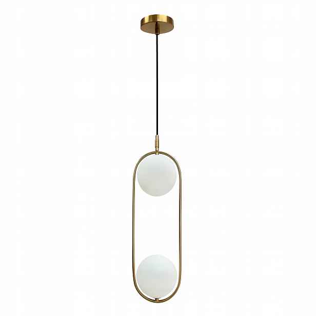 Zlatá závěsná lampa 2 koule Loftový závěs Lustr do obývacího pokoje Cordel Candellux