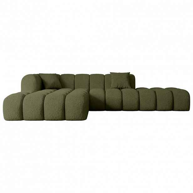 ALTDECOR ROHOVÁ SEDACÍ SOUPRAVA s otomanou vlevo OLEA-L2 – 289 × 176 × 71 cm, zelená