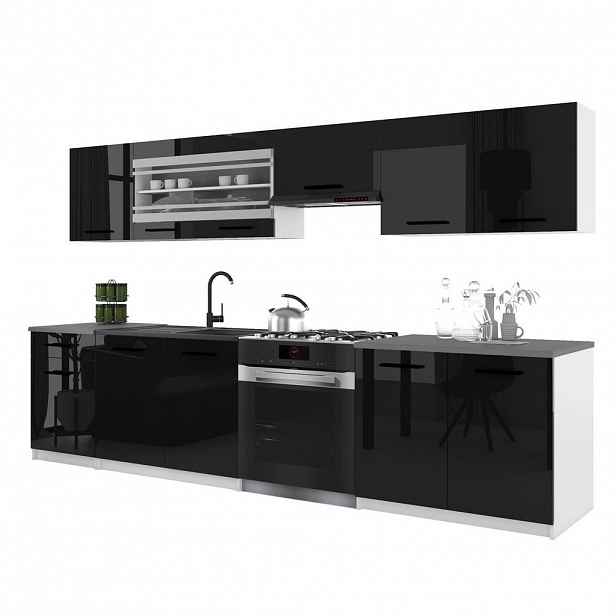 B BELINI GROUP KUCHYŇSKÁ LINKA Italia 4 260 cm, s pracovními deskami, Černá