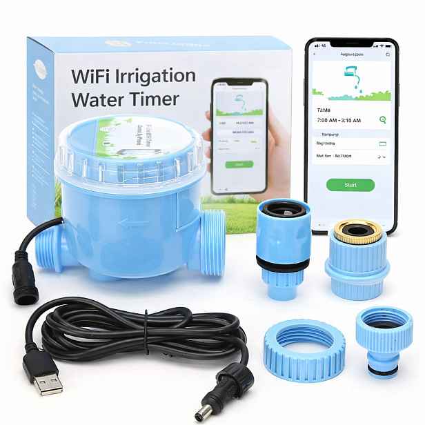 Inteligentní časovač zavlažování zahrady s WiFi telefonem Ovladač Google Alexa