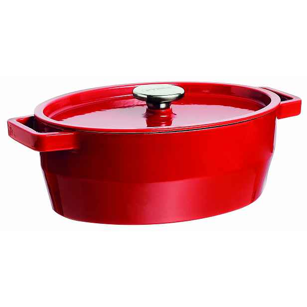 Litinový kastrol s poklicí PYREX 4l červený