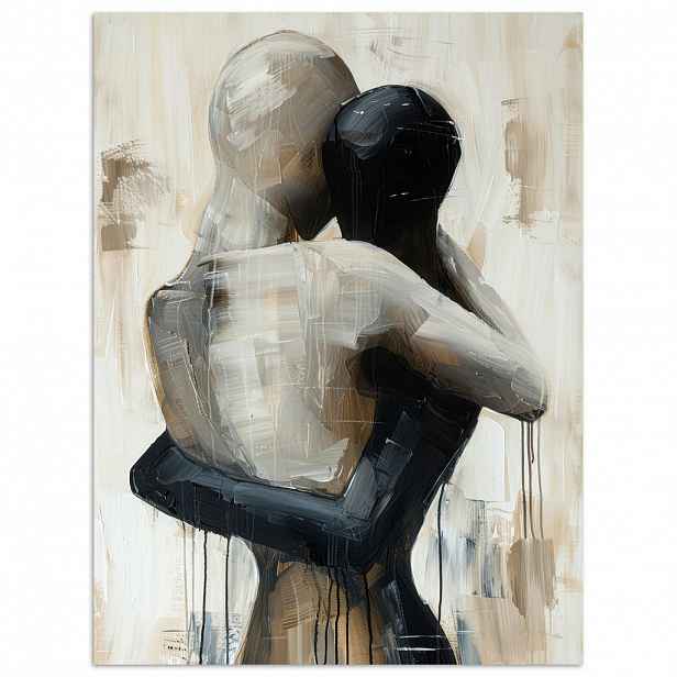 MuchoWow PLAKÁT Abstraktní - Láska - Černobílé - Moderní 60x80 cm